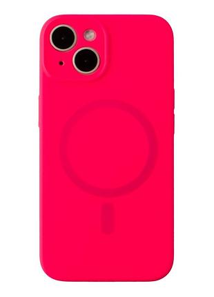 Чохол силіконовий glow silicone case з magsafe для iphone 14 захист камери hot pink mc-11768