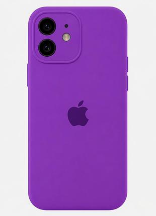 Чехол силиконовый silicone case full size с микрофиброй для iphone 12 защита от повреждений 43.grape mc-10624