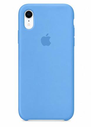 Чехол силиконовый silicone case full size для iphone xr защита от падений с микрофиброй внутри 24.azure mc-10475