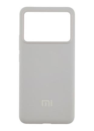 Чохол liquid silicone aa для xiaomi poco f6 pro з мікрофіброю всередині захист камери white mc-11806