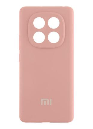 Чехол liquid silicone full camera для xiaomi redmi note 14 pro 4g с микрофиброй внутри pink sand mc-11939