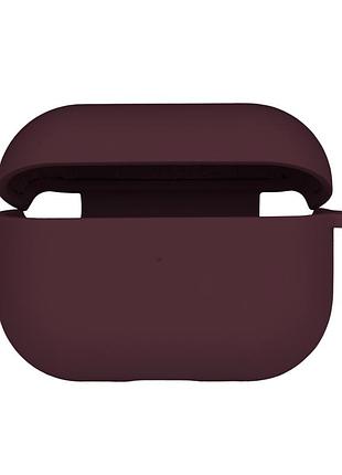 Чохол силіконовий silicone case з мікрофіброю для airpods pro 2 захист від подряпин і падінь maroon mc-10340