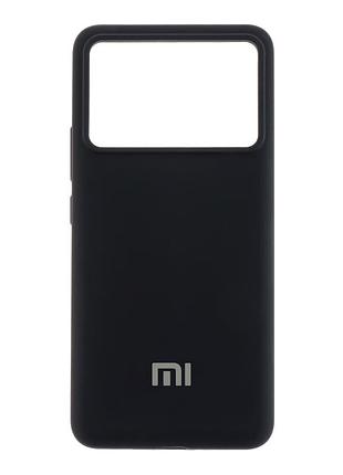 Чехол liquid silicone aa для xiaomi poco f6 pro защитный с микрофиброй внутри черный mc-11660