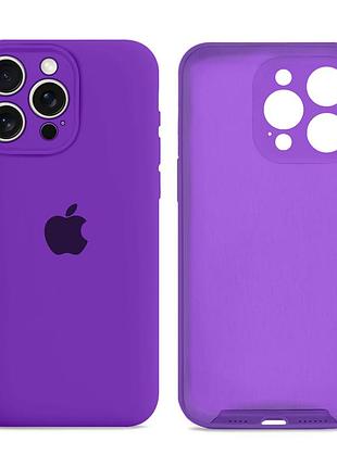 Чехол силиконовый silicone case full size с микрофиброй для iphone 12 pro защитный с рамкой фиолетовый 43.grape mc-10611
