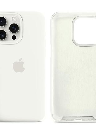 Чохол силіконовий silicone case full size для iphone 12 12 pro протиударний із мікрофіброю всередині білий mc-10569