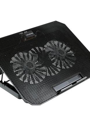 Подставка для ноутбука givecool n33 с вентиляторами и rgb подсветкой для ноутбуков до 15.6 дюймов черная