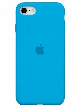 Чохол силіконовий silicone case full size для iphone 7 8 se2 захист від падінь з мікрофіброю всередині blue mc-10504