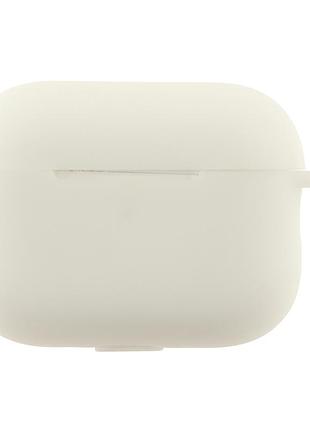 Чохол силіконовий silicone case з гаком для apple airpods pro 3 захисний легкий white mc-10384