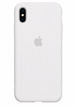 Чохол силіконовий silicone case full size для iphone x xs матовий з мікрофіброю всередині white mc-10449