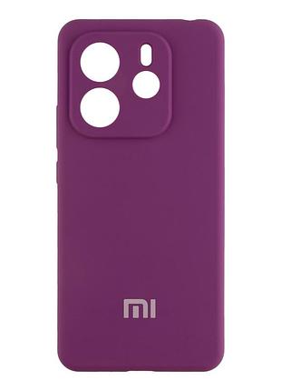 Чехол liquid silicone full camera для xiaomi redmi note 14 5g с защитой камеры и микрофиброй внутри цвет 43.grape mc-11922
