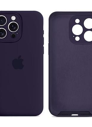 Чехол силиконовый silicone case full size с микрофиброй для iphone 15 pro max защита от повреждений 78.amethyst mc-11231