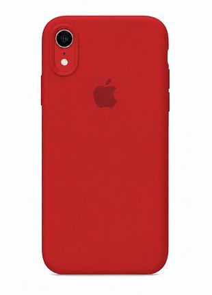 Чехол силиконовый с микрофиброй для iphone xr защита камеры классический 14.red mc-10991