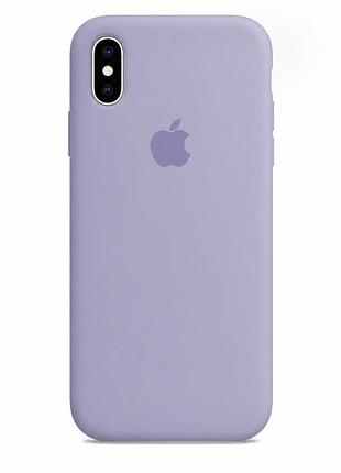 Чехол силиконовый silicone case full size для iphone x xs прочный с микрофиброй внутри лиловый mc-11056