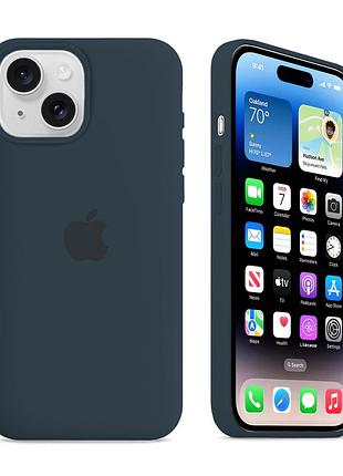 Чехол силиконовый silicone case с magsafe для iphone 15 plus защита от ударов storm blue mc-11203