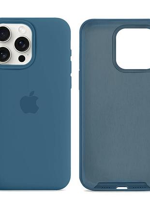 Чехол силиконовый silicone case full size для iphone 14 pro max с микрофиброй внутри защитный royal blue mc-10748