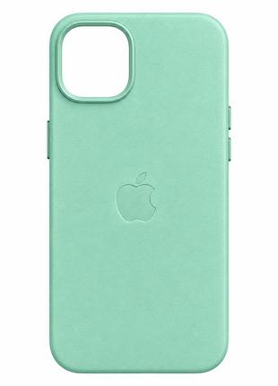 Чехол leather case с magsafe для iphone 14 pro max защитный с микрофиброй внутри ice sea blue mc-11146
