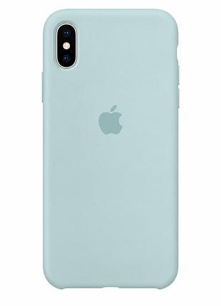 Чехол силиконовый silicone case full size для iphone x xs защитный с микрофиброй внутри бирюзовый mc-10502