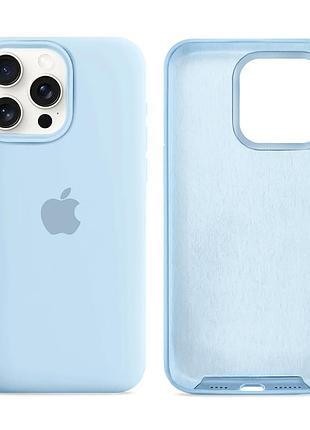 Чехол силиконовый silicone case full size для iphone 13 pro max с микрофиброй внутри защитный sky blue. mc-10718