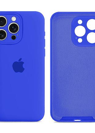 Чехол силиконовый silicone case full size с защитой от повреждений для iphone 14 pro max 44.shinyblue mc-11330