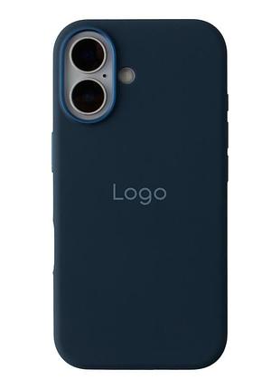 Чохол силіконовий silicone case metal buttons для iphone 16 midnight blue з мікрофіброю всередині захисний mc-11680