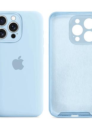Чехол silicone case full size с микрофиброй для iphone 12 pro max защита от повреждений голубой mc-11511