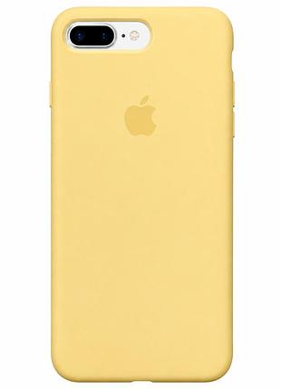 Чохол силіконовий silicone case full size для iphone 7 plus 8 plus з мікрофіброю всередині жовтий mc-10458