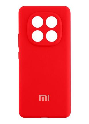 Чехол liquid silicone full camera для xiaomi redmi note 14 pro 5g с защитой камеры и микрофиброй внутри красный mc-11935