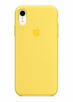 Чехол силиконовый silicone case full size для iphone xr противоударный с микрофиброй внутри canary yellow mc-10499