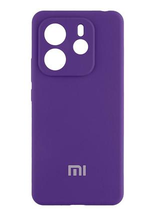 Чехол liquid silicone full camera для xiaomi redmi note 14 5g с микрофиброй внутри защита корпуса пурпурный mc-11945