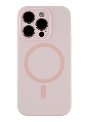 Чехол силиконовый glow silicone case с magsafe для iphone 14 pro max защита камеры розовый mc-11774
