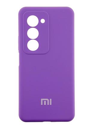 Чохол liquid silicone full camera для xiaomi redmi 15 4g з мікрофіброю всередині захист камери elegant purple mc-12078