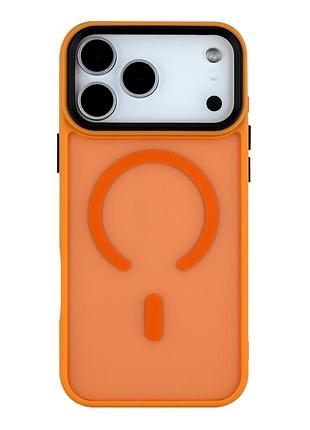 Чехол tpu+pc shadowmat с magsafe для iphone 17 pro противоударный с защитой камеры оранжевый mc-12208