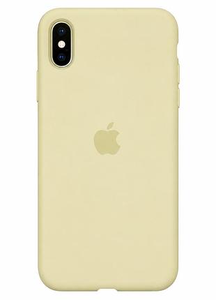 Чехол силиконовый silicone case full size для iphone x xs защитный с микрофиброй внутри mellow yellow mc-10481