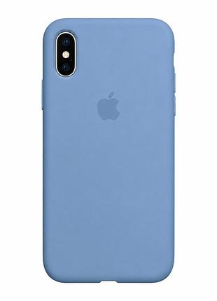 Чехол силиконовый silicone case full size для iphone x xs защита от ударов с микрофиброй внутри azure mc-10488