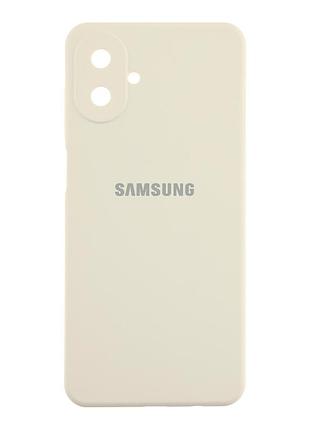 Чохол liquid silicone full camera для samsung galaxy a08 a07 із захистом камери з мікрофіброю білий mc-12350