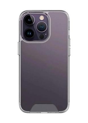 Чохол tpu space case для iphone 14 pro прозорий класичний із захистом камери transparent mc-12376