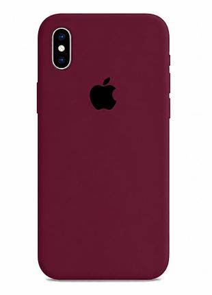 Чехол силиконовый с микрофиброй для iphone xs max прочный защитный матовый 42.maroon mc-10421