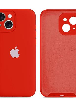Чохол силіконовий silicone case full size з мікрофіброю для iphone 14 захист від пошкоджень wine red mc-11336