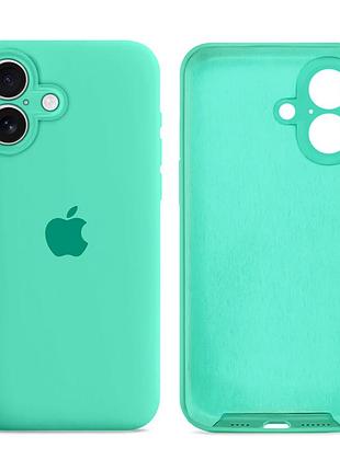 Чехол силиконовый silicone case full size с рамкой для iphone 16 защита от потертостей 47.spearmint mc-11544