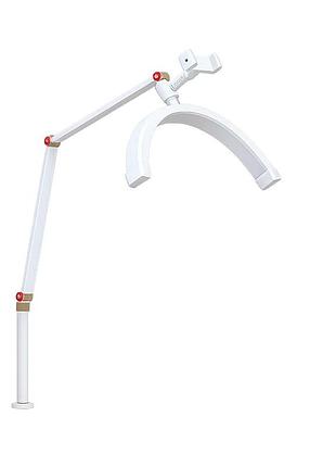 Led-лампа moon m3x 16" на струбцині з регулюванням висоти та колірною температурою 3000-6000k біла