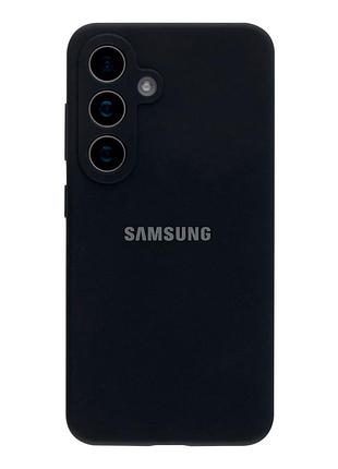 Чохол liquid silicone full camera для samsung galaxy s25 5g з мікрофіброю захист камери чорний 18.black mc-11817
