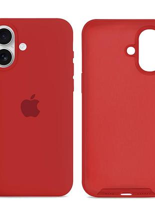 Чохол силіконовий silicone case full size для iphone 17 захист від пошкоджень із мікрофіброю всередині 14.red mc-12062