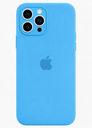 Чохол силіконовий silicone case full size з рамкою для iphone 12 pro захист від пошкоджень azure mc-10615
