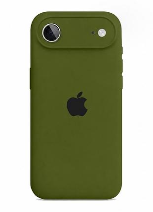Чохол силіконовий silicone case full size з рамкою для iphone 17 air захист від ударів army green mc-12124