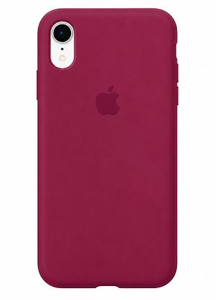 Чохол силіконовий із мікрофіброю для iphone xr еластичний протиударний червоний rose red mc-10439