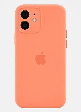 Чохол силіконовий silicone case full size з рамкою для iphone 12 захист від ударів матова поверхня 27.peach mc-10628