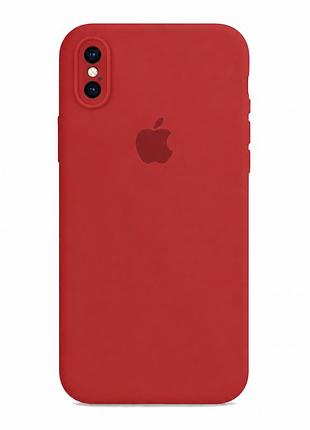 Чохол силіконовий square full camera для iphone x xs захист камери з мікрофіброю всередині червоний 14.red mc-10978