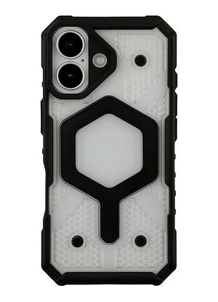 Чехол tpu+pc armorhex magnetic case для iphone 17 прозрачный черный с magsafe защитный mc-12157