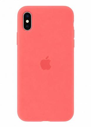 Чохол силіконовий silicone case full size для iphone x xs протиударний із мікрофіброю всередині pink. mc-10523