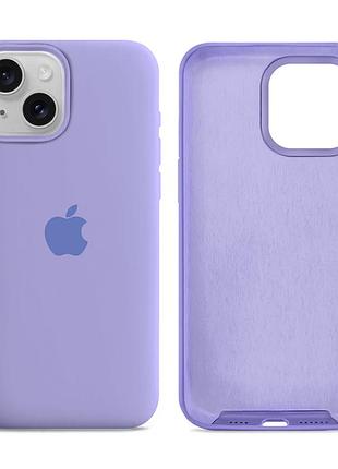 Чохол силіконовий silicone case full size для iphone 15 plus з мікрофіброю всередині захист від ударів 83.lilac purple mc-10858